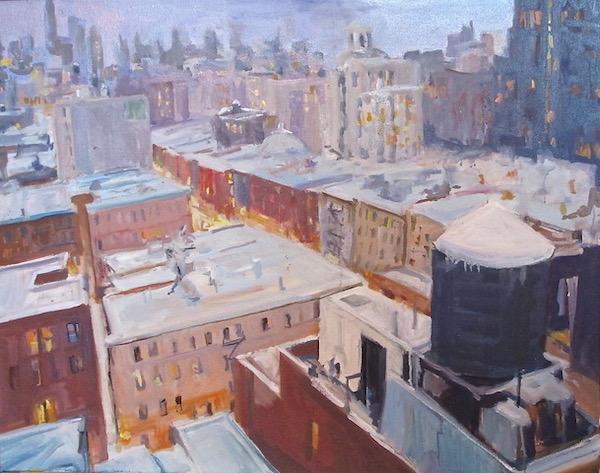 Watercolor Sketch NYC rooftops