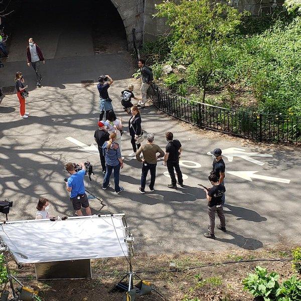 Amy Schumer filming Life and Beth UWS