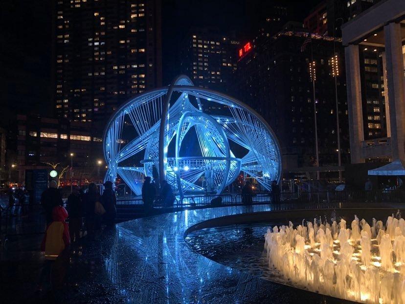 UPDATED PICS) A Spinning, Outer-Spacey Looking Sculpture in Lincoln Center  